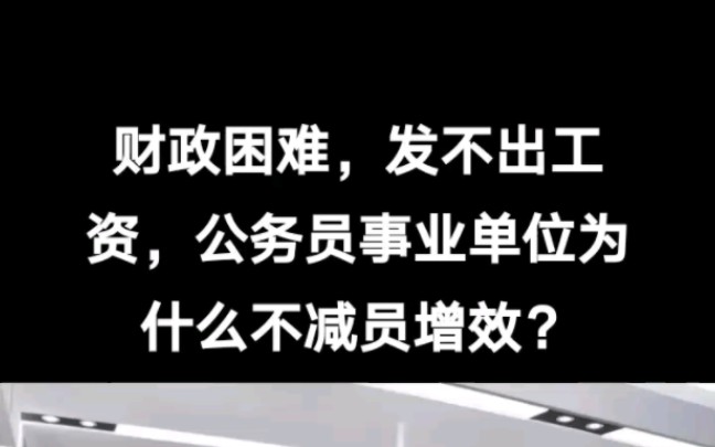 财政困难,发不出工资,公务员事业单位为什么不能减员增效?哔哩哔哩bilibili