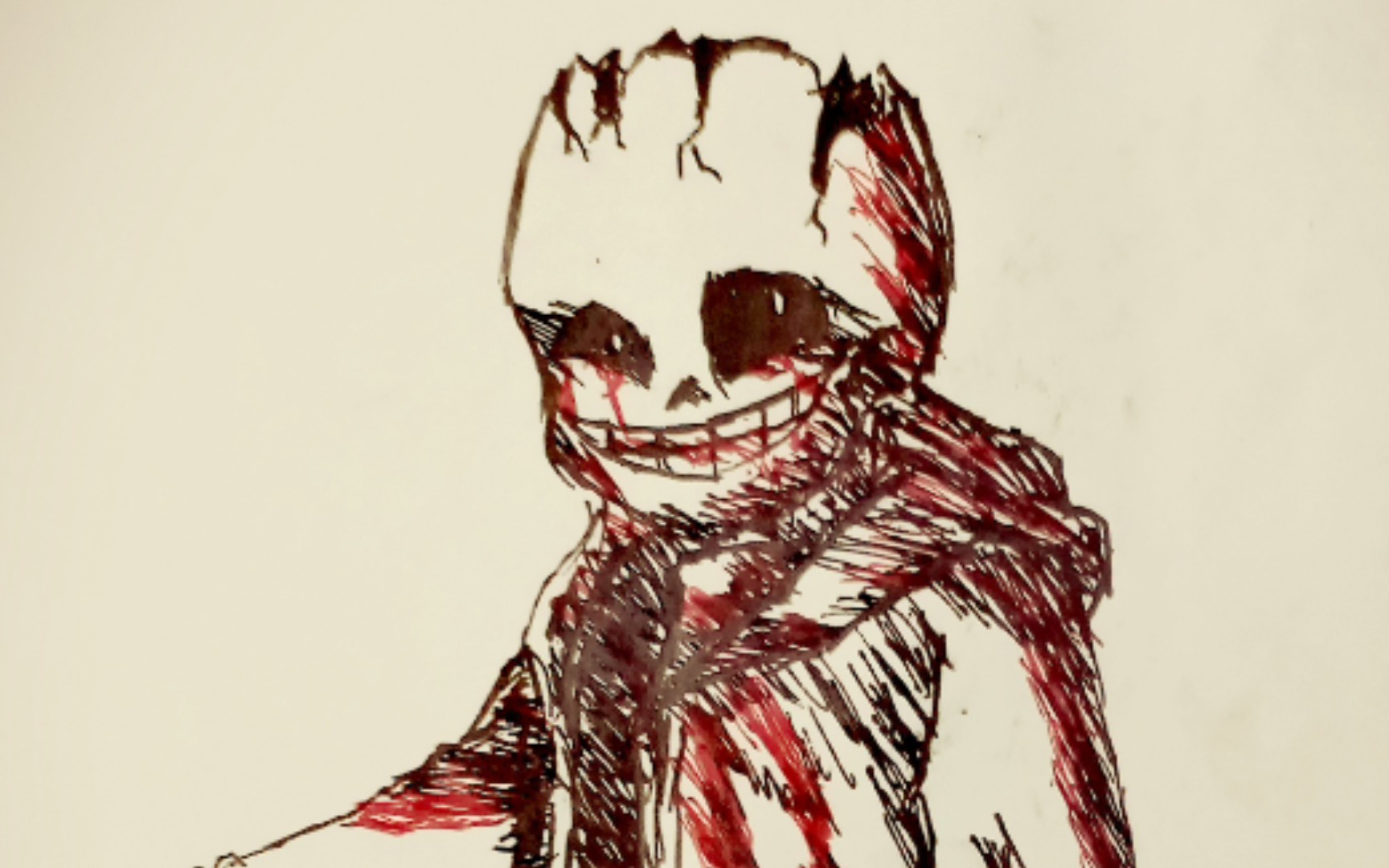 精神错乱!sans(潦草黑水笔绘画)