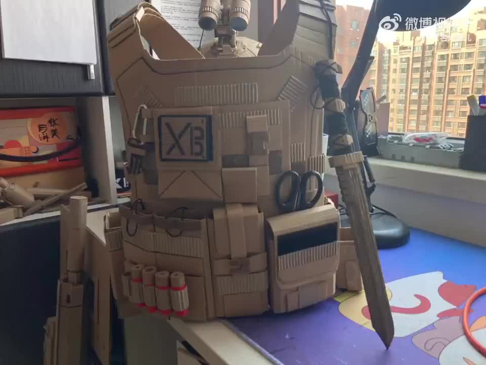 塔科夫m2战术剑,多功能战术防弹衣 模型 小蜘蛛(手工制作)