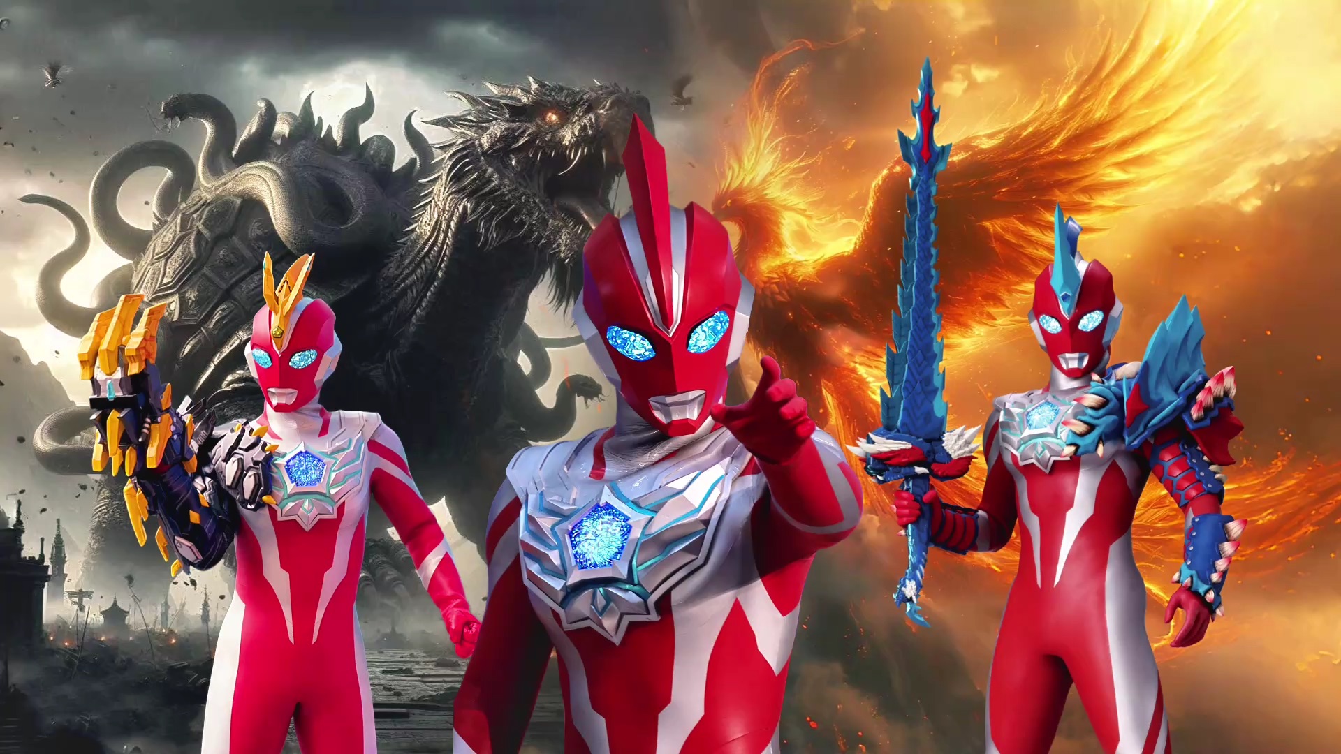 奥美迦奥特曼4个形态曝光,参考中国古代4大神兽!