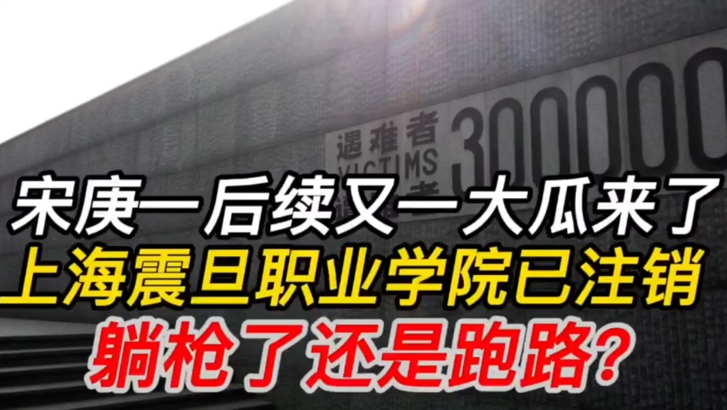 宋庚一后续又一大瓜来了,上海震旦职业学院已注销,躺枪还是跑路?哔哩哔哩bilibili