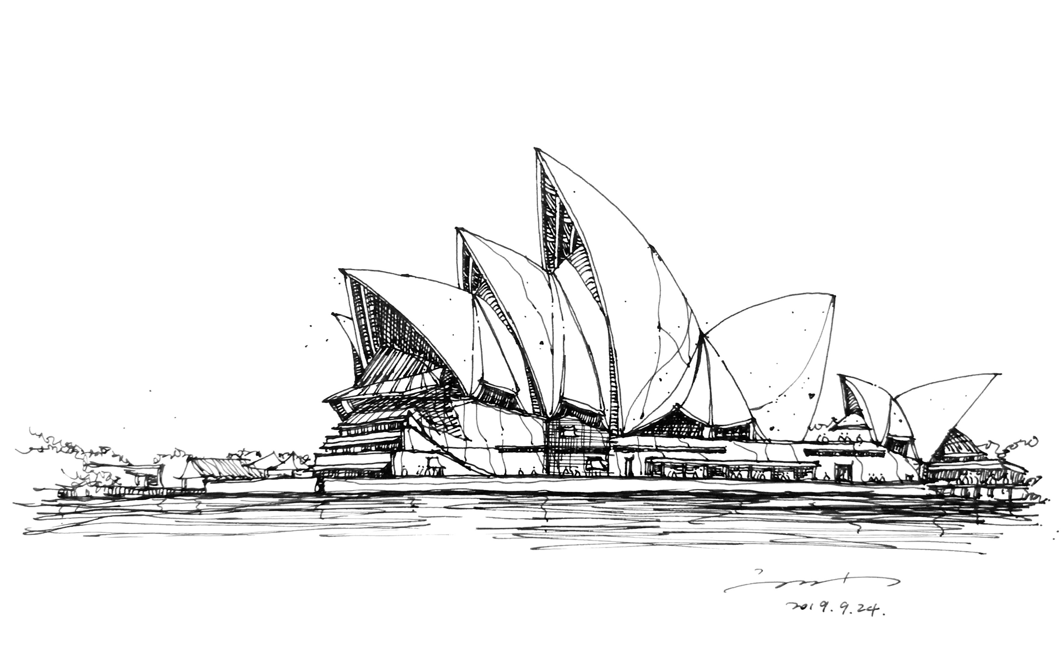 活动作品建筑钢笔速写悉尼歌剧院