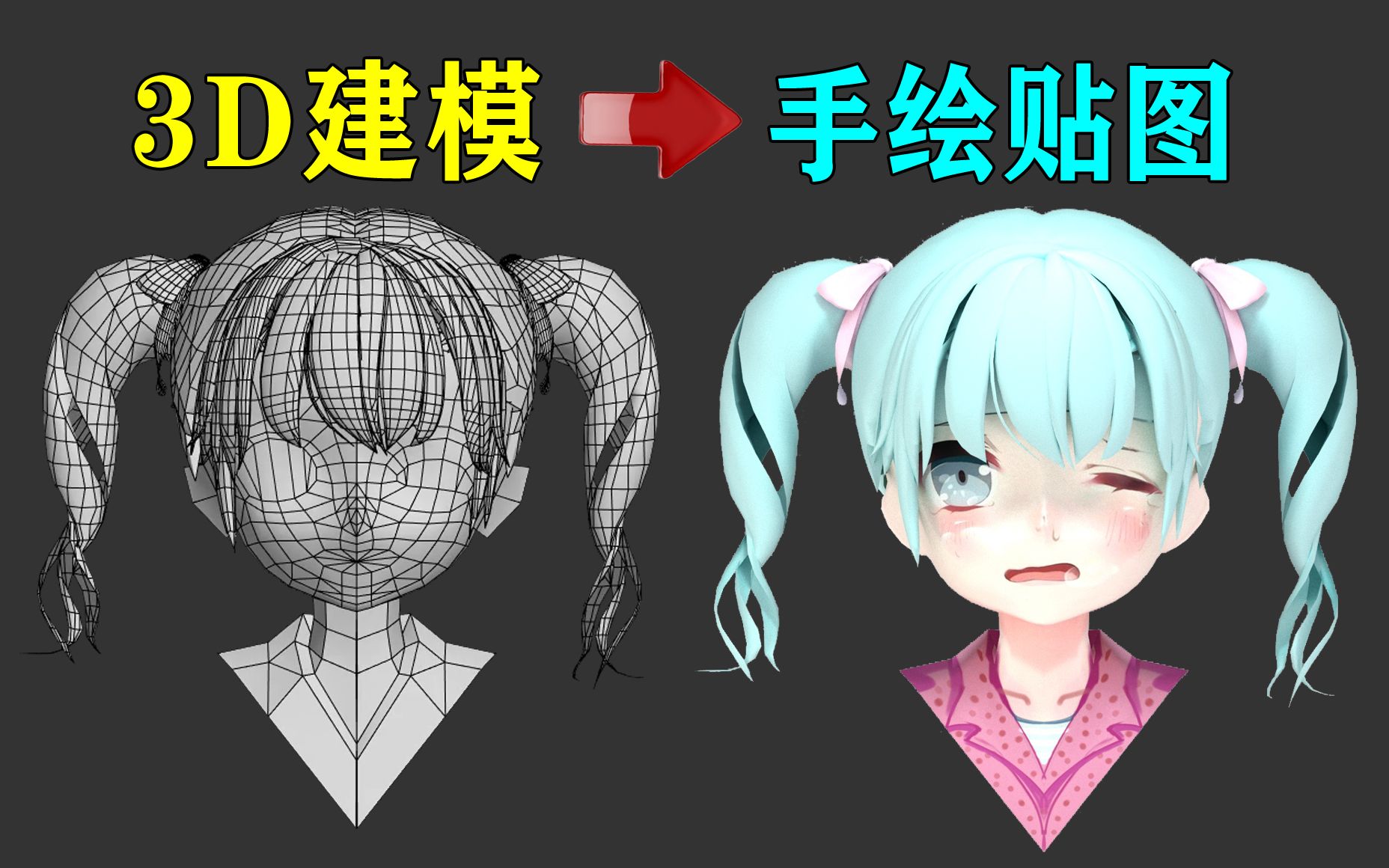 3DMAX卡通角色建模:二次元“萌妹”头像制作,0基础建模思路讲解哔哩哔哩bilibili