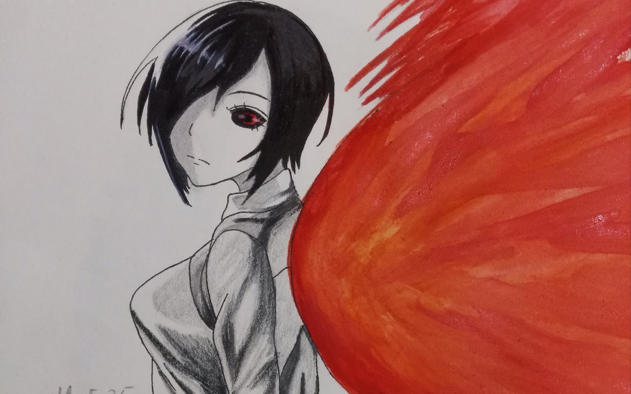 【手绘过程】雾岛董香)画崩了