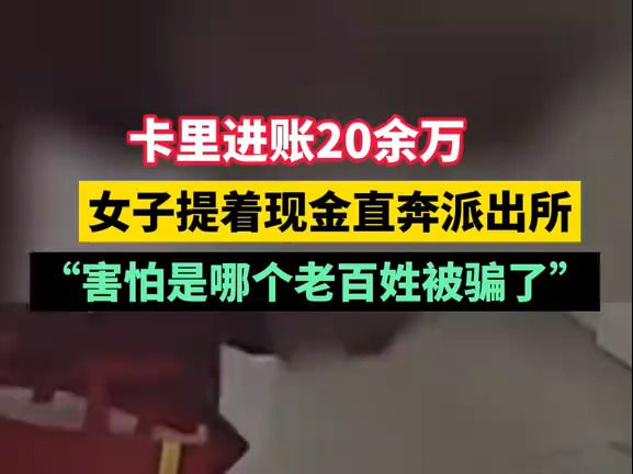 卡里进账20余万,女子提着现金直奔派出所,“害怕是哪个老百姓被骗了!”哔哩哔哩bilibili