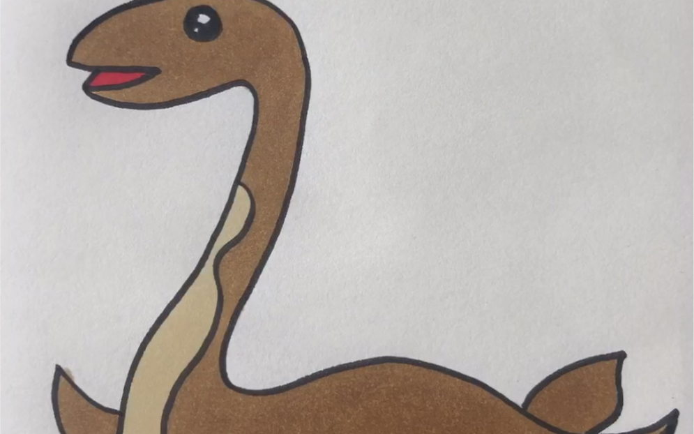 儿童简笔画《恐龙世界之双叶铃木龙》