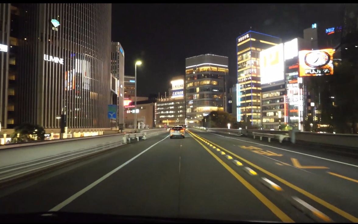 超清日本第一视角行驶在夜晚的东京首都高速202011