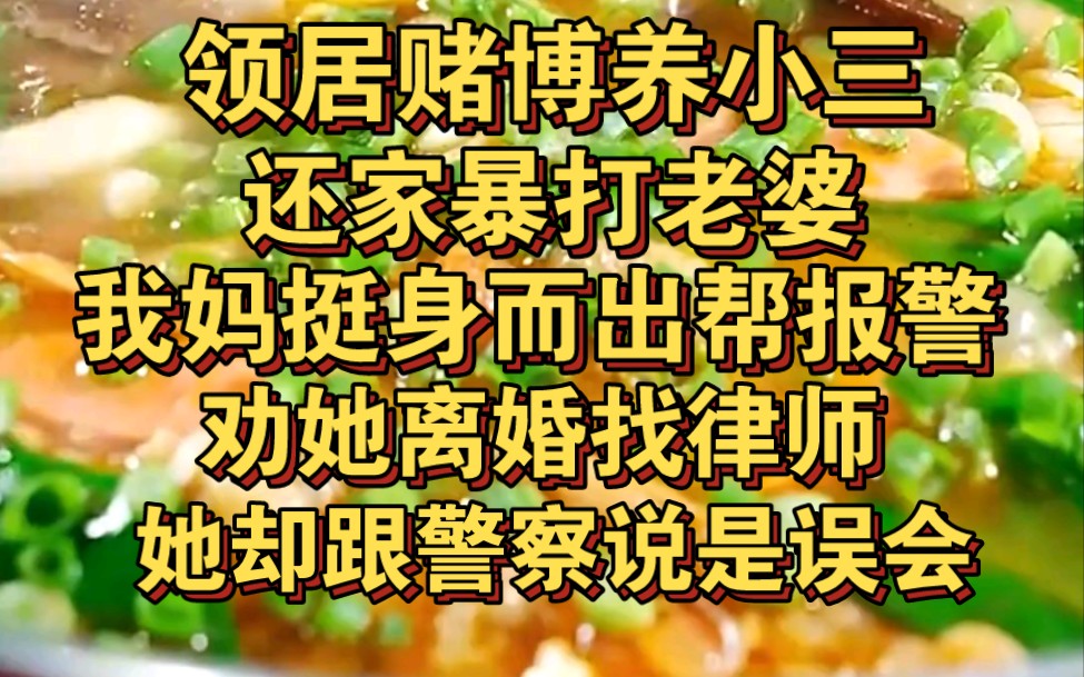 领居赌博养小三,还家暴老婆,我妈挺身而出帮她报警,她转头跟警察说都是误会!哔哩哔哩bilibili