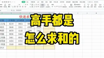 表格求和，一般都是这三种情况，来看看高手都是如何快速求和的吧