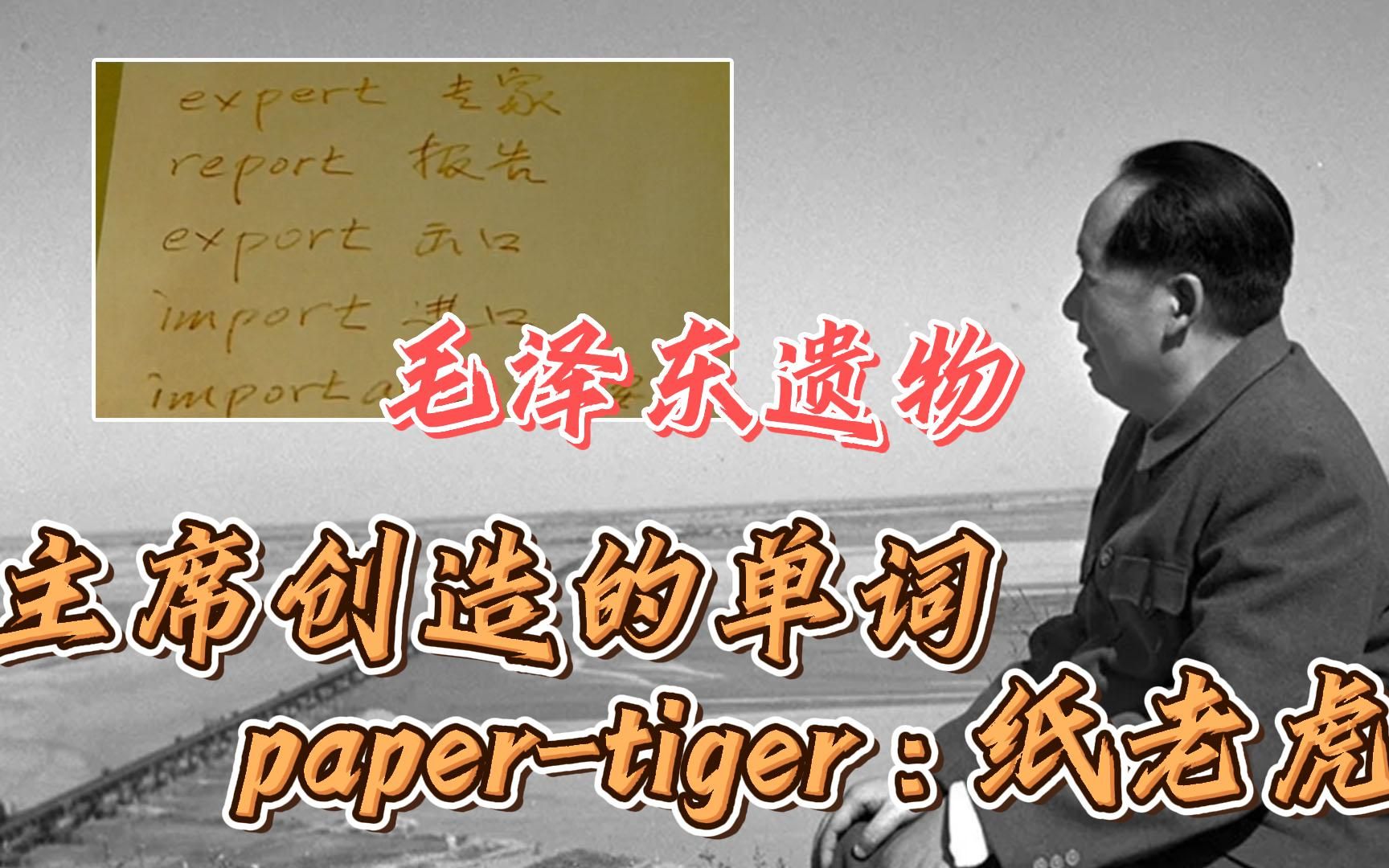 毛主席遗物故事(6)主席一句话创造一个单词,papertiger纸老虎哔哩哔哩bilibili