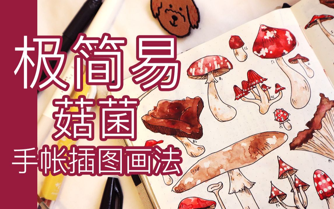 【画画分享】极简易菇菌蕈菇手帐插图画法丨How To Draw: Mushroom in an easy way哔哩哔哩bilibili