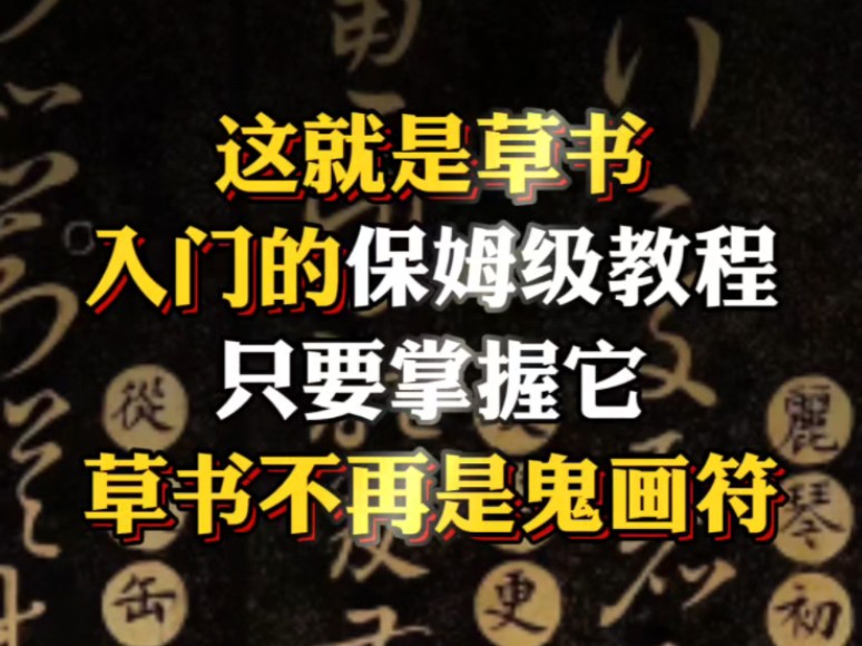 这就是草书入门的保姆级教程,只要掌握他,草书不再是鬼画符哔哩哔哩bilibili