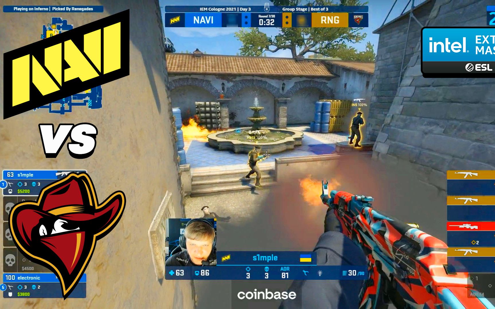 【CS:GO】NaVi vs Renegades  IEM Cologne 2021  赛事系列高光时刻电子竞技热门视频