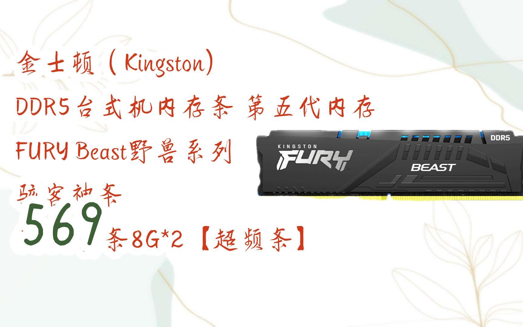 金士顿(kingston) ddr5台式机内存条 第五代内存 fury beast野兽系列