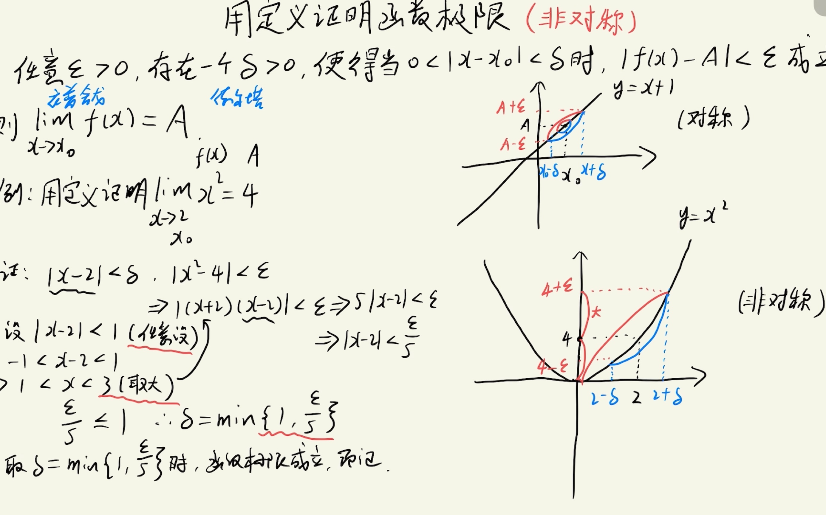 定义证明函数极限(非对称)哔哩哔哩bilibili