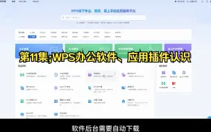 Video herunterladen: 第11集;WPS办公软件、应用插件认识