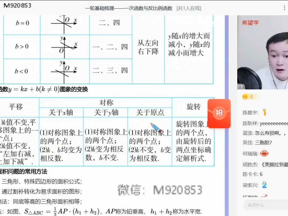 [图]【2024中考数学朱韬 中学最牛的数学老师】春季一轮复习课--一次函数与反比例函数