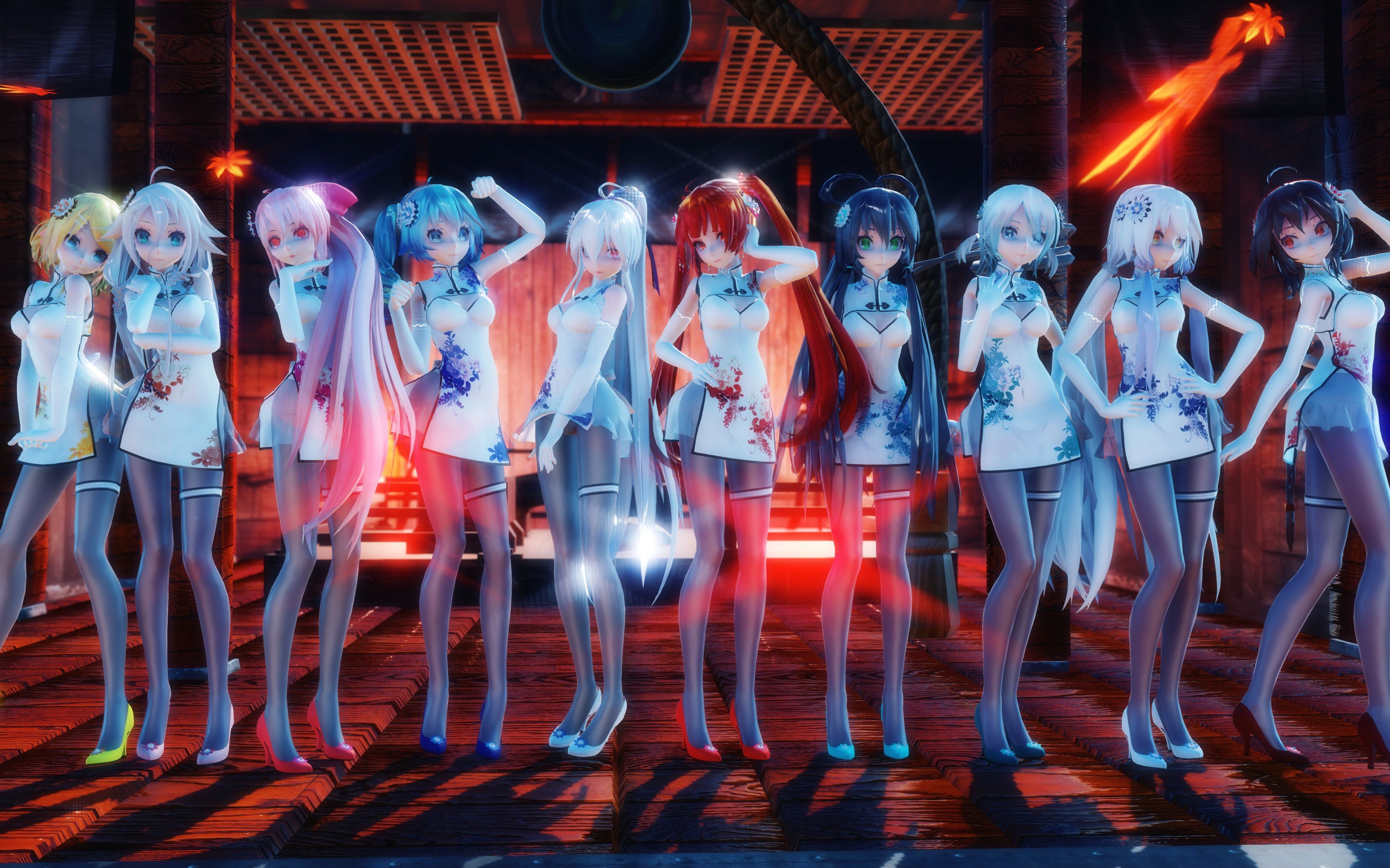 【MMD超清旗袍】清凉的旗袍&清凉的舞 14人臻享版【Hand In Hand】哔哩哔哩bilibili