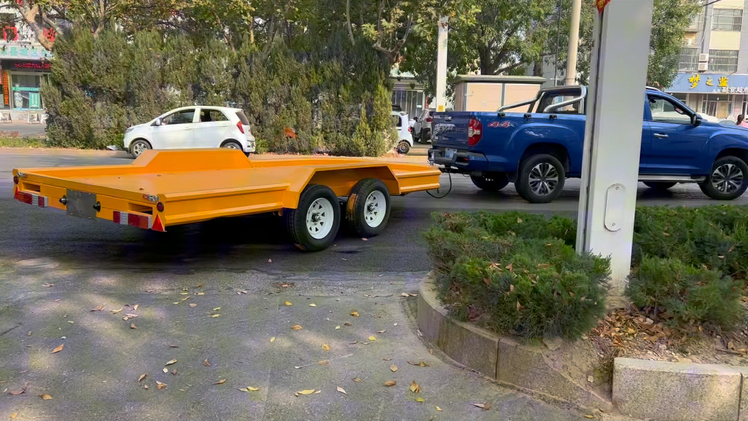 双轴平板拖挂车轻型牵引挂车轻抛货专用挂车挖机拖车救援拖车