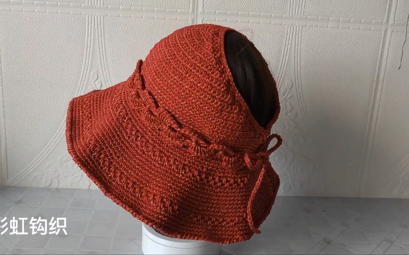 漂亮实用简单好钩三季可戴露马尾夏凉帽遮阳帽