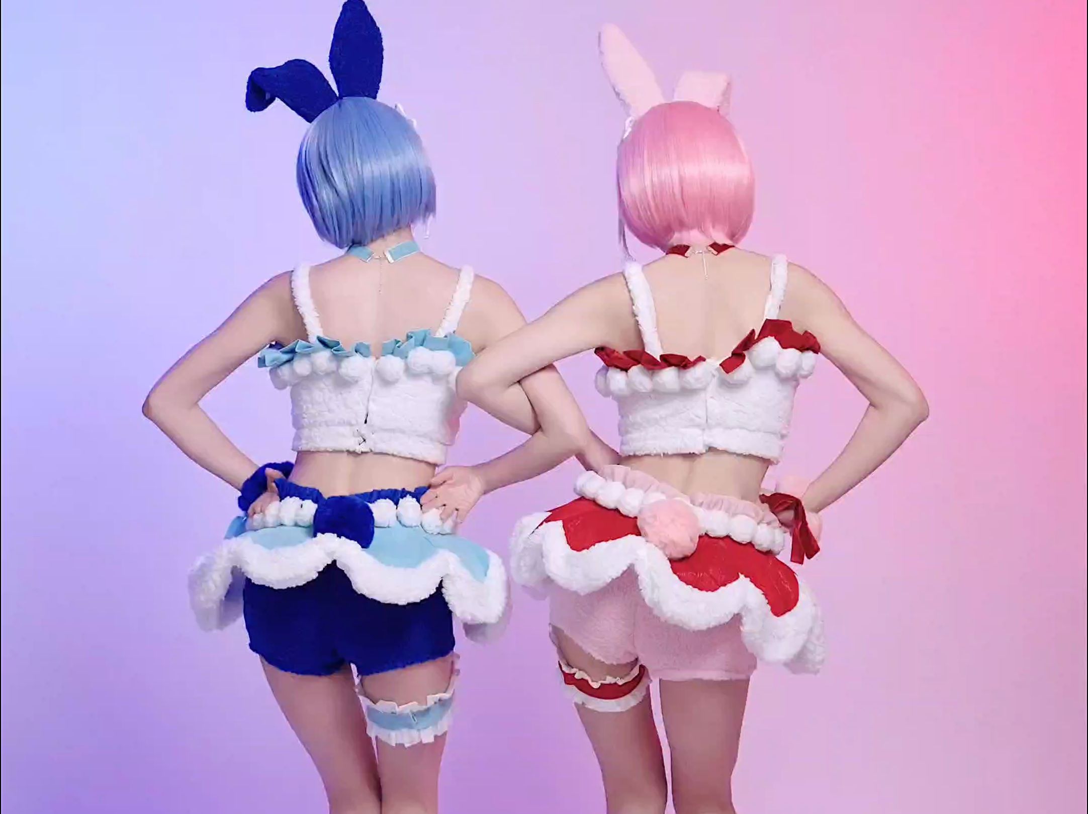 扭啊扭 扭啊扭啊扭 蕾姆拉姆兔兔手办cos