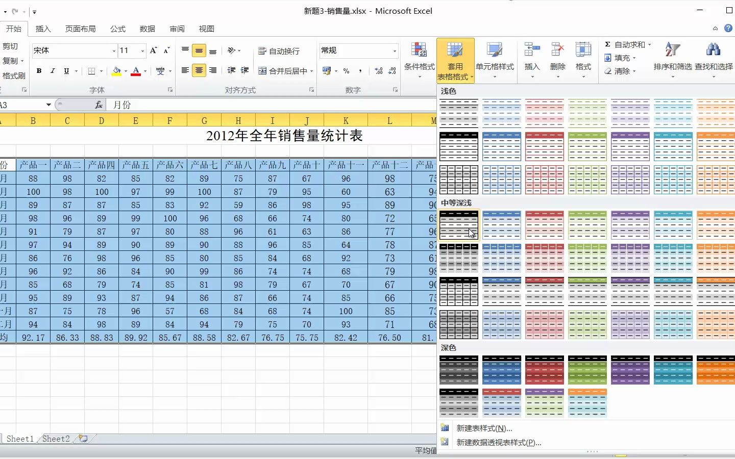 Excel5全年销售量统计表哔哩哔哩bilibili