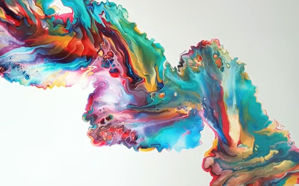 兰滋艺术流体画之五彩色带