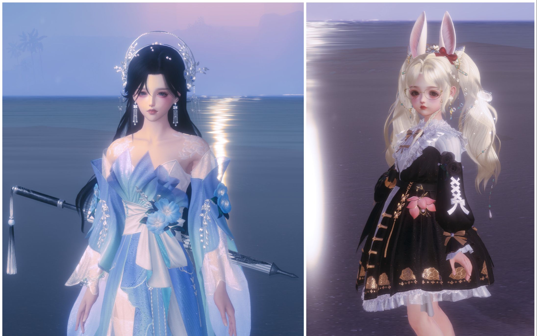 【剑网3,外观实装】成女 蓝椿山漫·重逢 萝莉 黑椿山漫·故人