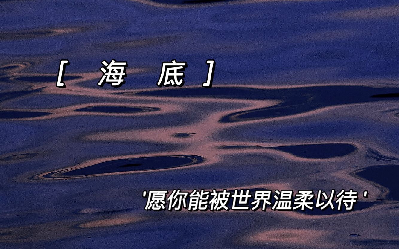 【海底】“你喜欢海风咸咸的气息”愿你被世界温柔以待哔哩哔哩bilibili