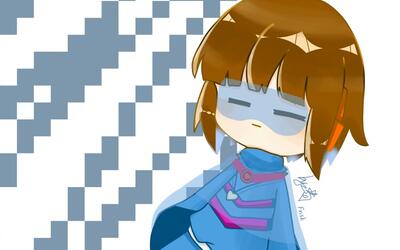 【q版指绘】画封面,数据之下frisk,是单子!