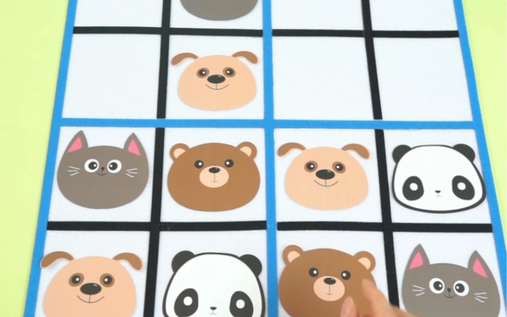 幼儿园大班益智区数独游戏-动物数独,锻炼孩子逻辑思维能力和推理能力