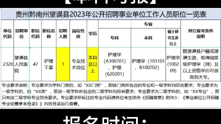 【贵州黔西南】贵州望谟县人民医院2023招聘编内护士1名【本科可报】报名时间:2023年5月11日5月13日考试:笔试医学基础+结构化面试哔哩哔哩bilibili