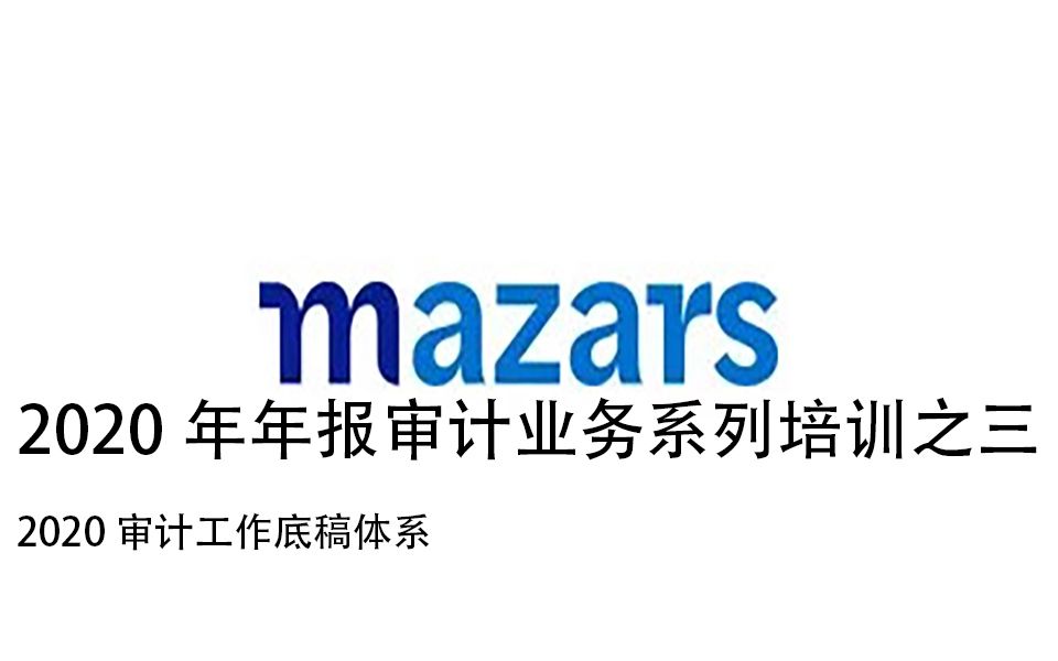 2020年年报审计业务系列培训之三2020 审计工作底稿体系哔哩哔哩bilibili