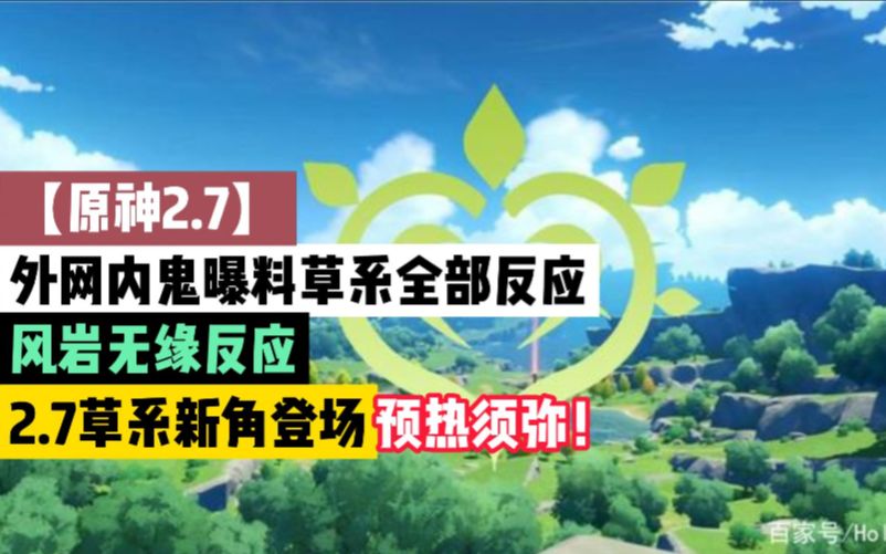 【原神2.7】外网内鬼曝料草系全部反应,风岩无缘反应,贰点7草系新角登场,预热须弥!网络游戏热门视频