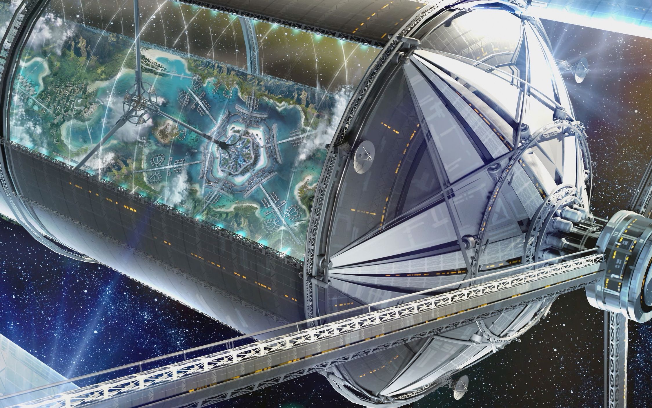 太空殖民地奥尼尔圆筒oneill cylinder太空站上的生活