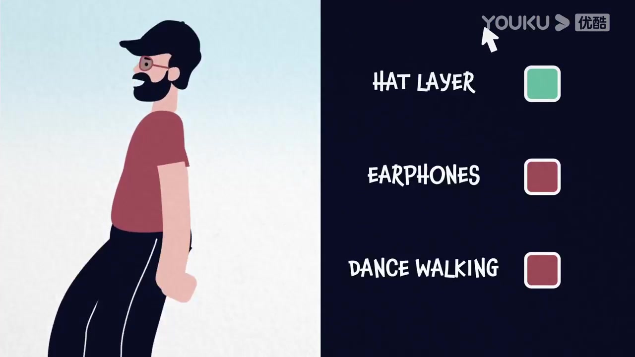 卡通插画风格人物角色走路的可循环动画ae源文件可完全自定义