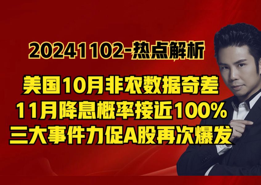 USA10月非农数据差,11月降息概率达100%,三大事件将促进A股再次爆发哔哩哔哩bilibili