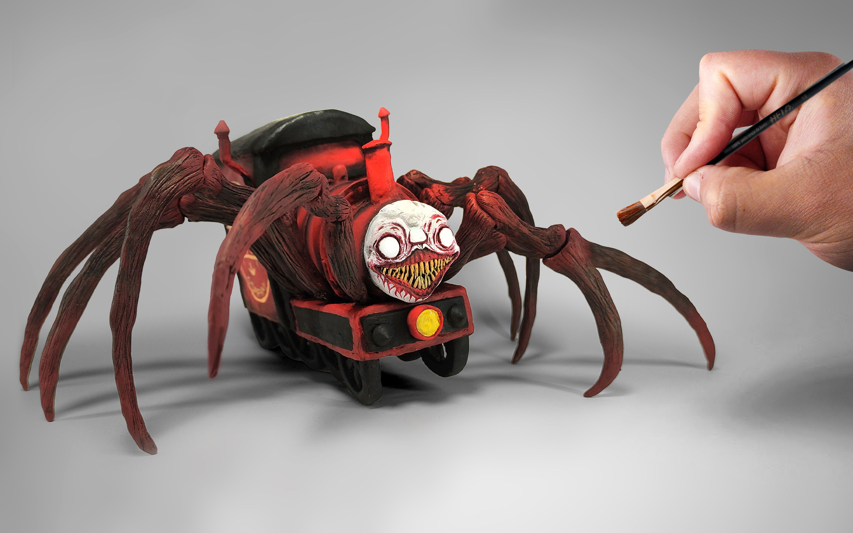 how to make choo-choo charles sculpture / polymer clay