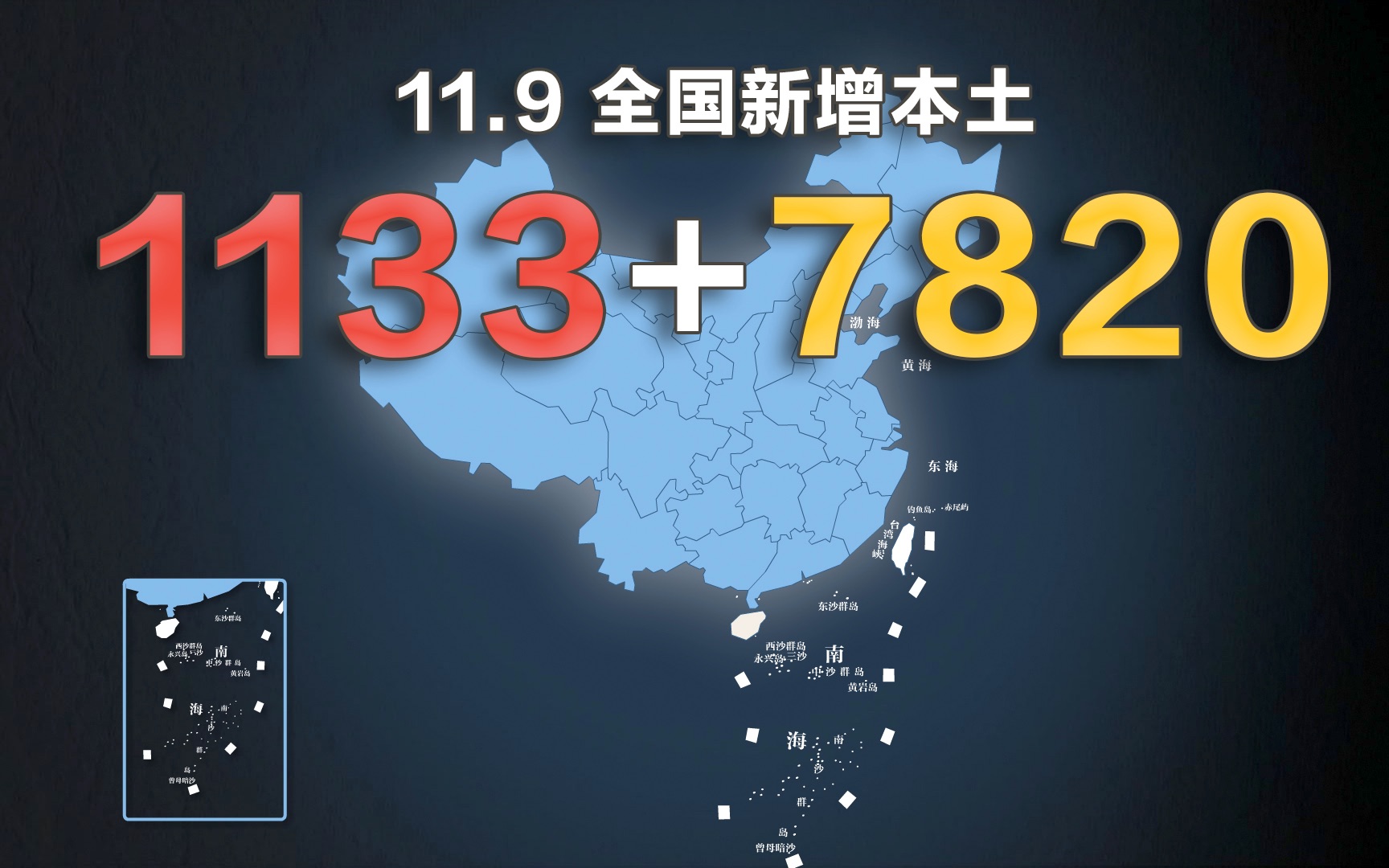 全国疫情动态地图:11月9日新增本土确诊1133例、无症状7691例哔哩哔哩bilibili