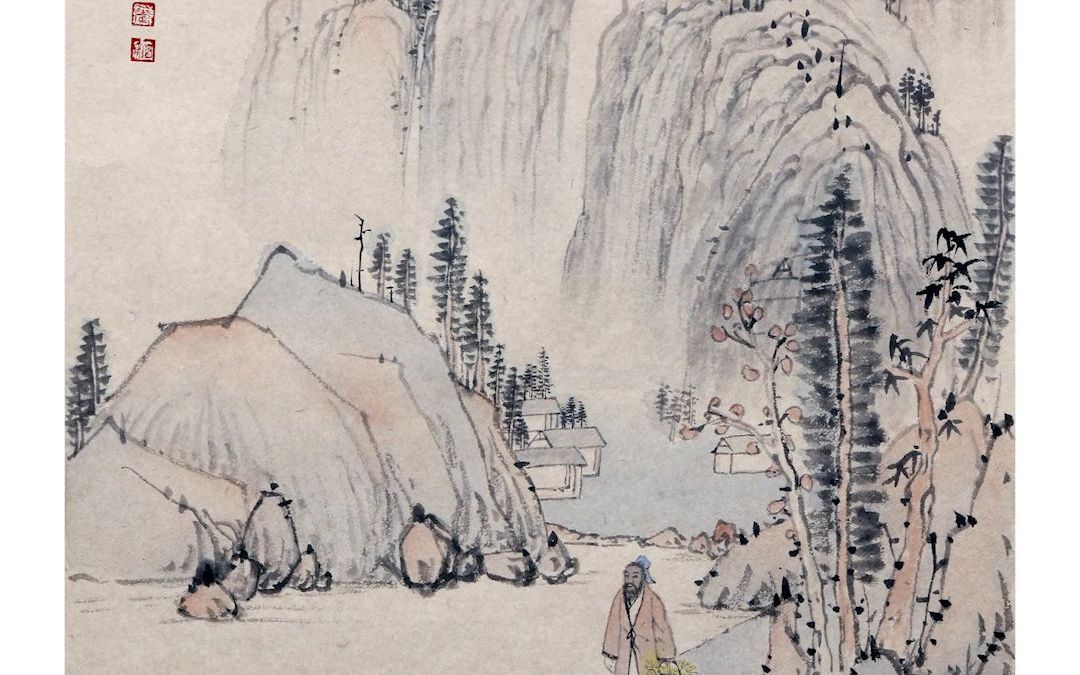 画家:李宜兰 山水画《悠然见南山》