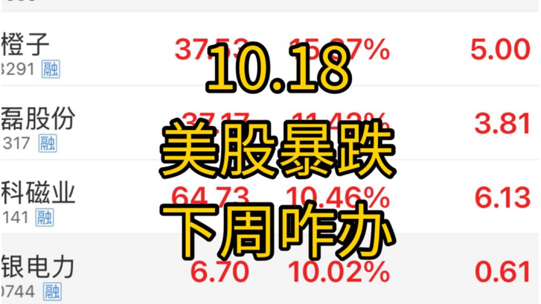 美股周五暴跌，明天大a又要扣费？！下周咋办！什么时候才能看到反弹？创新药为什么尾盘突发跳水？