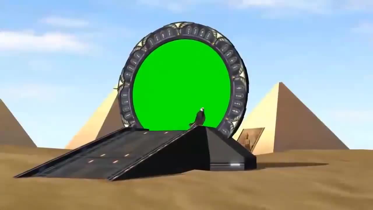 绿幕抠像时空传送门视频素材