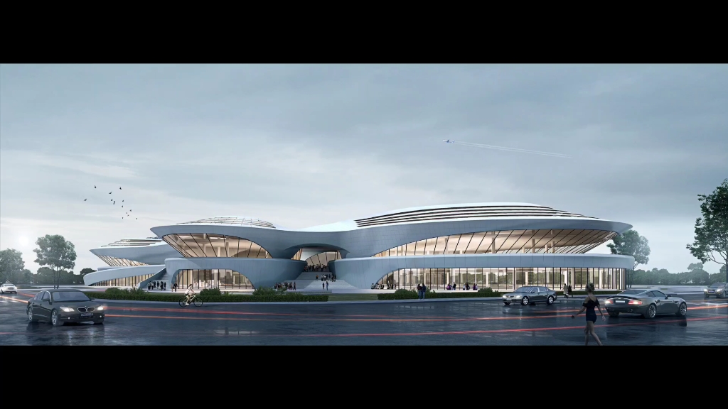 一套展览建筑效果图