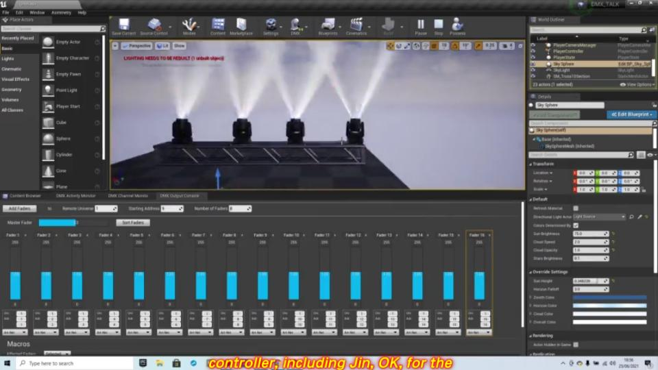 UE4(DMX系统内置模块)灯光通道控制教程哔哩哔哩bilibili