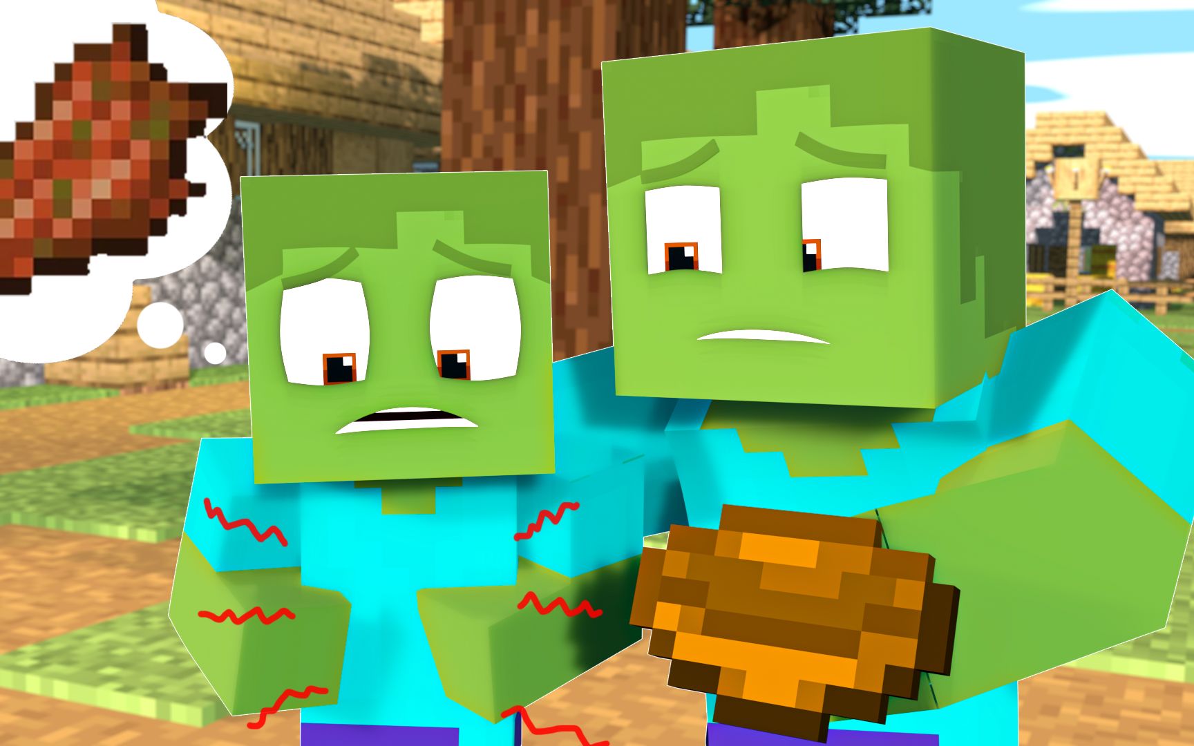 monster school: zombie is hungry - minecraft sad animation_哔哩