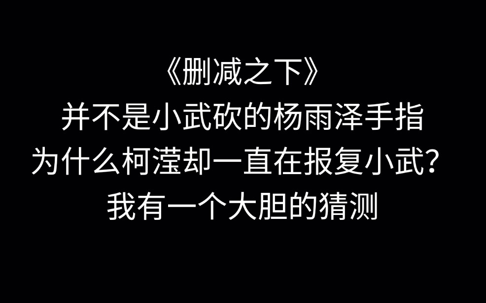 【掌中杂谈】不是小武砍的手指为什么柯滢却记仇在小武身上?电视剧阳光之下/掌中之物 傅慎行哔哩哔哩bilibili