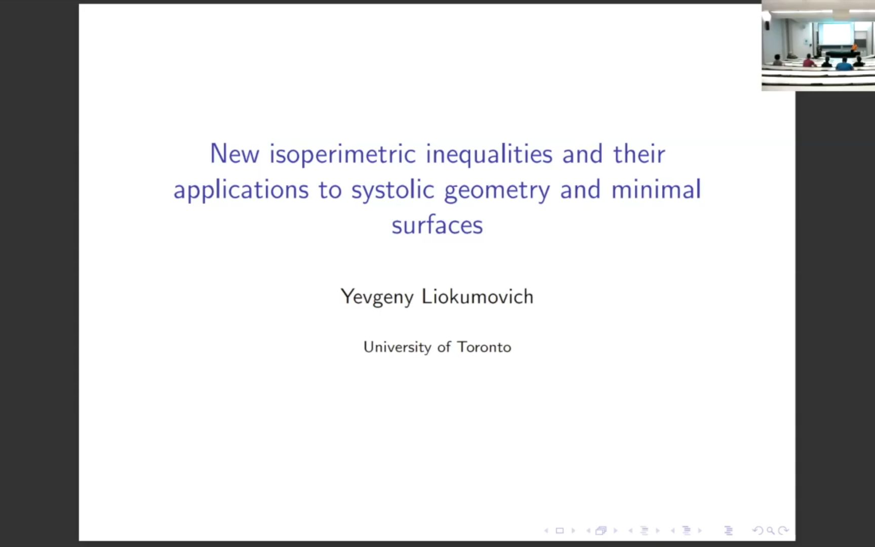 Yevgeny Liokumovich:新的isoperimetric inequalities及其在Systolic geometry和极小曲面中的应用哔哩哔哩bilibili