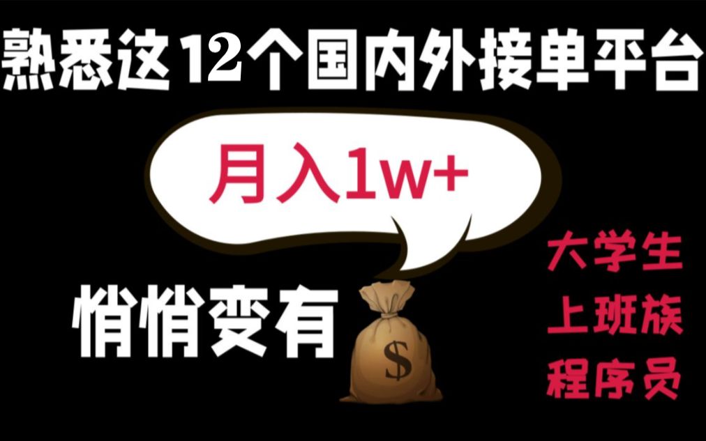 有了这12个编程接私活平台,不怕没单,就怕你不想赚钱哔哩哔哩bilibili