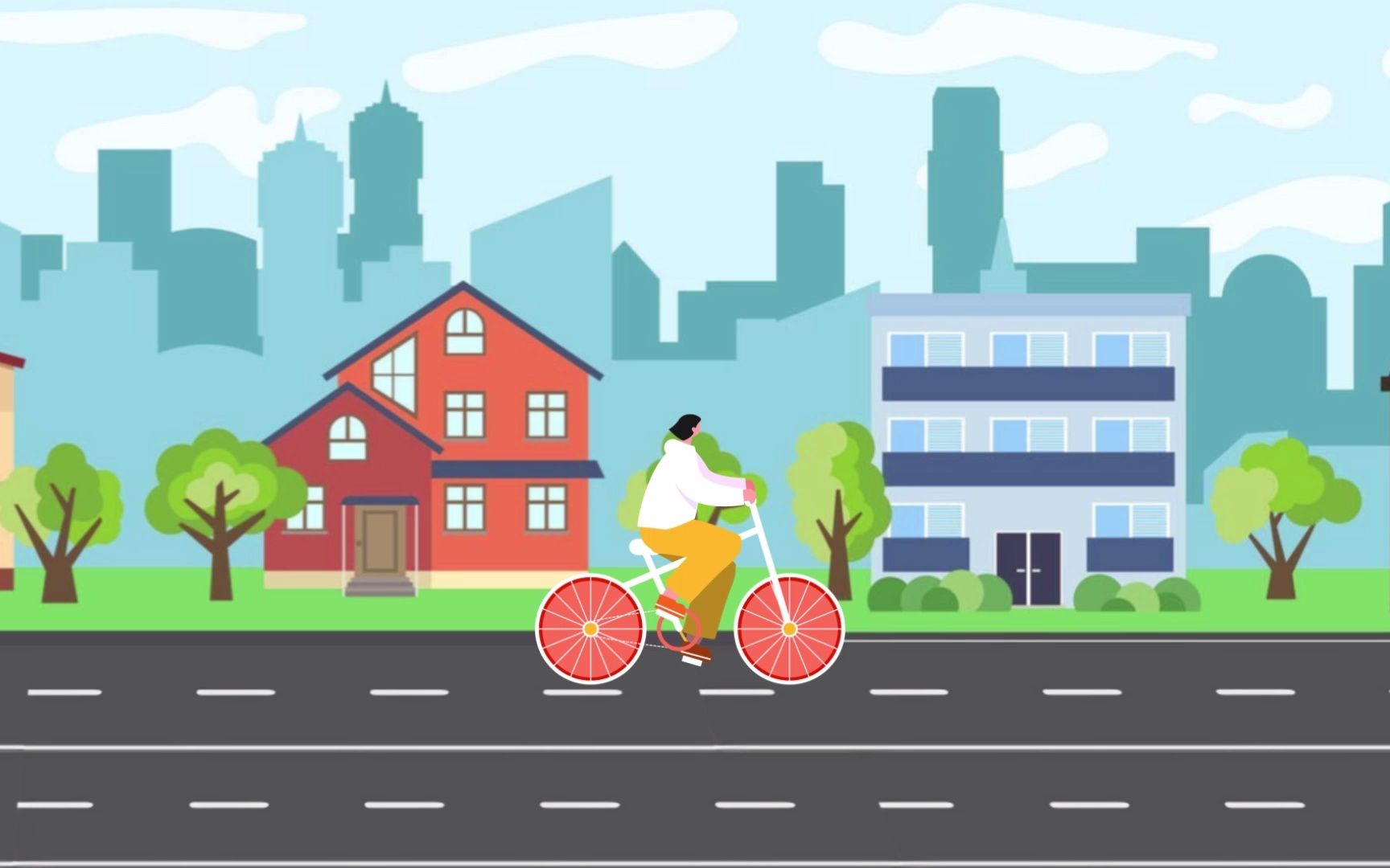 aemg动画小作业骑自行车的女孩让这个暑假过的充实