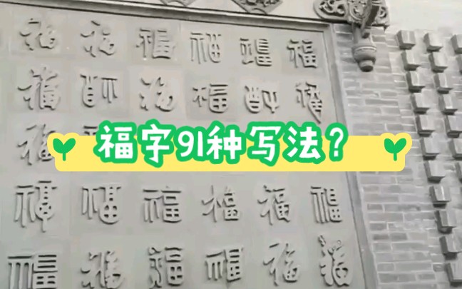 看看福字的91种写法?哔哩哔哩bilibili